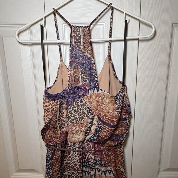 City Triangles Maxi Halter Dress Size‎ Small Patchwork Tribal Boho Lined - Picture 4 of 10